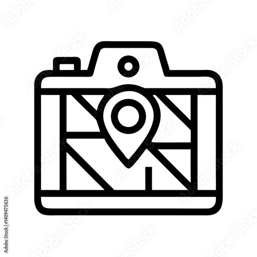 GPS with Camera Icon Representing Location-Based Photography and Navigation