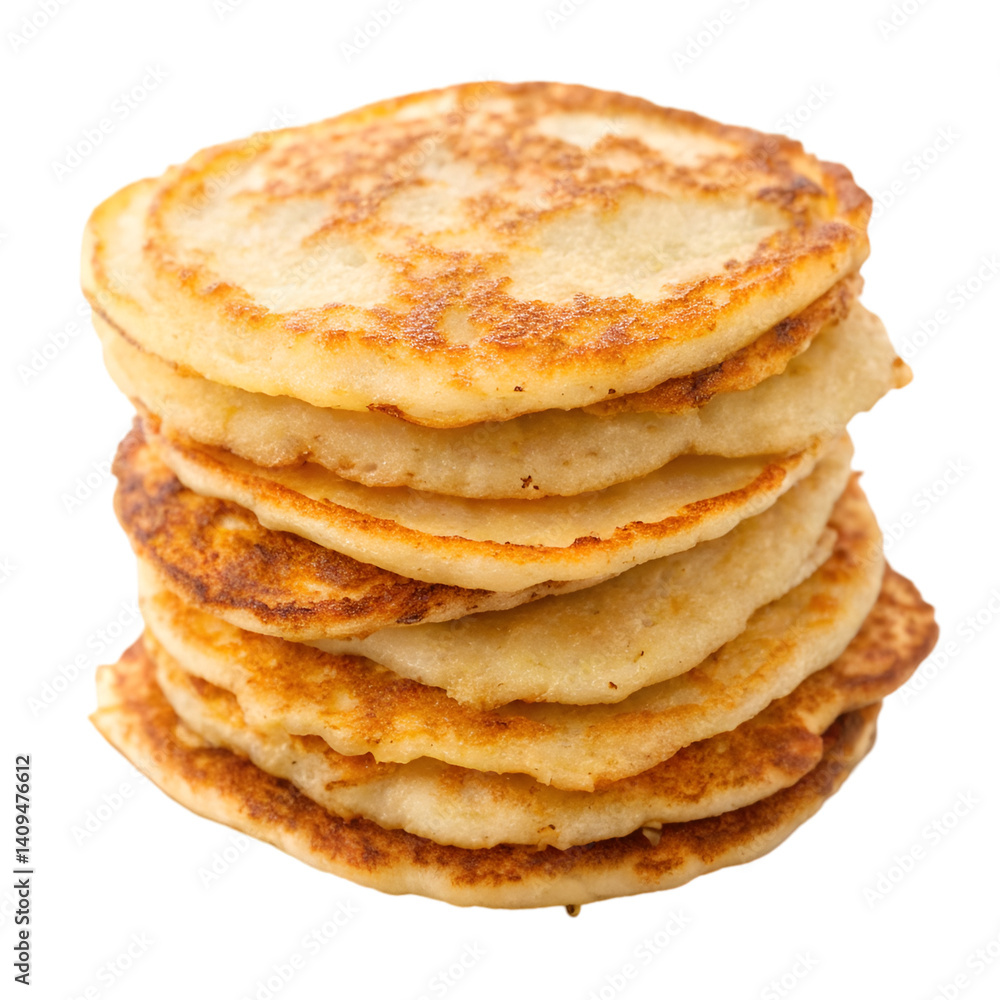 Stack of potato pancake isolated on transparent background Stack of potato pancake isolated on transparent background