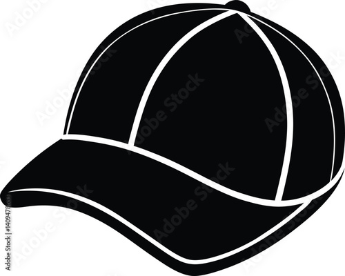 Golf Hat Silhouette Black Vector | Sports Cap, Outdoor Game & Athlete Style Design