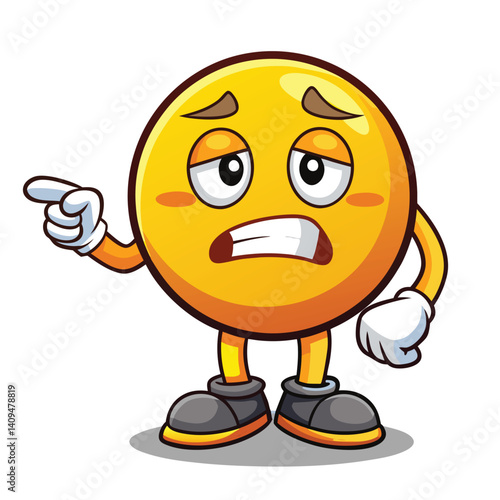 Upset, pointing yellow emoticon character