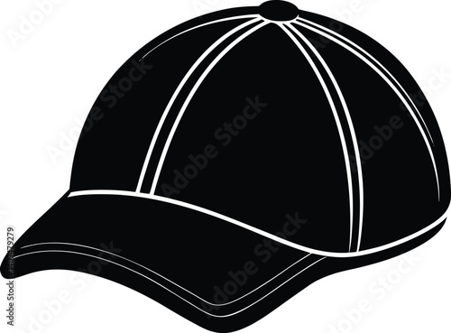 Golf Hat Silhouette Black Vector | Sports Cap, Outdoor Game & Athlete Style Design