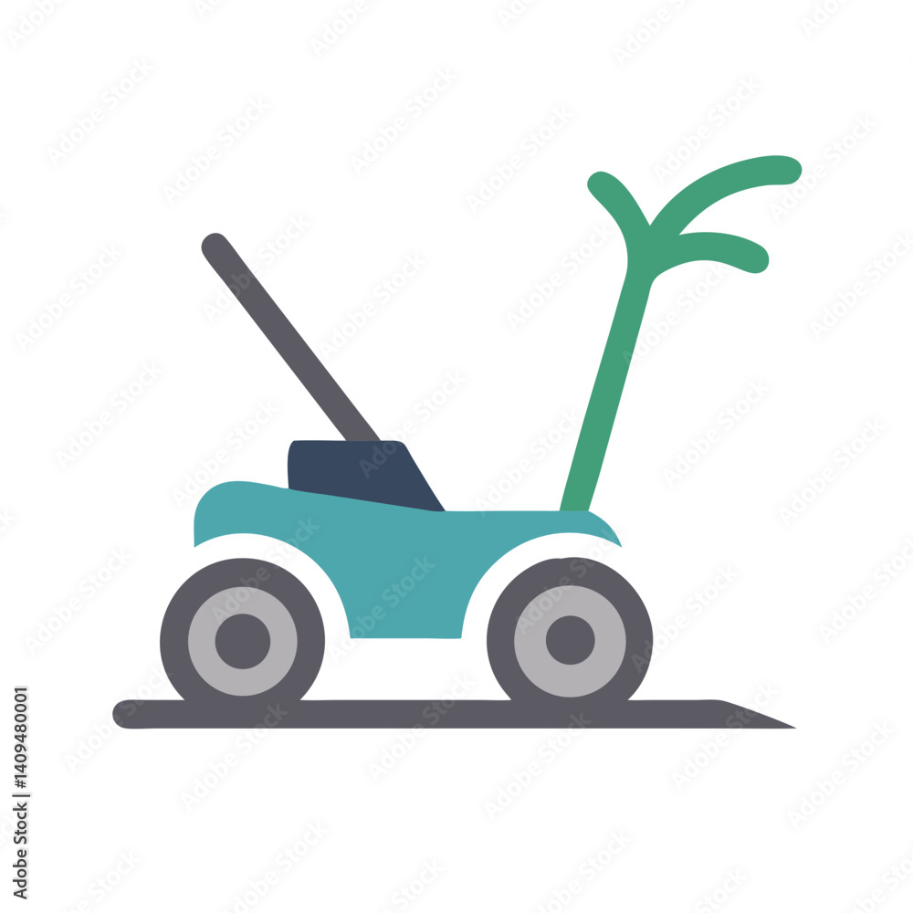 Lawn Mower Icon Representing Grass Maintenance Lawn Mower Icon Representing Grass Maintenance