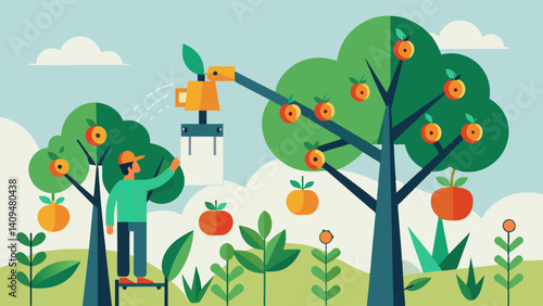 Smart Pruning Devices These devices use precision technology to identify and selectively prune gvines ensuring that each plant receives the optimal amount of resources and. Vector illustration