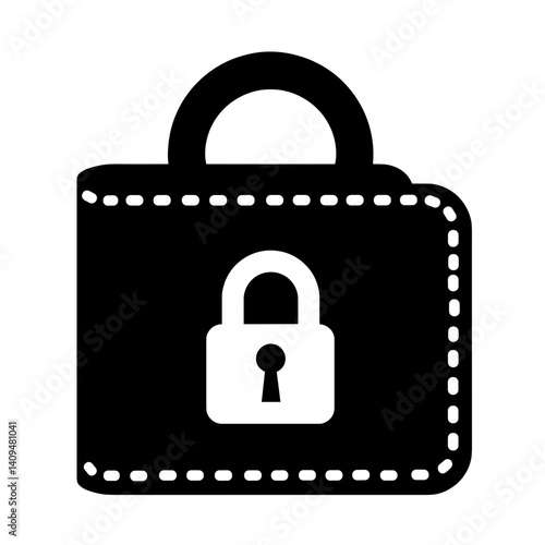 Silhouette of hardware wallet with encryption symbol, secure transactions