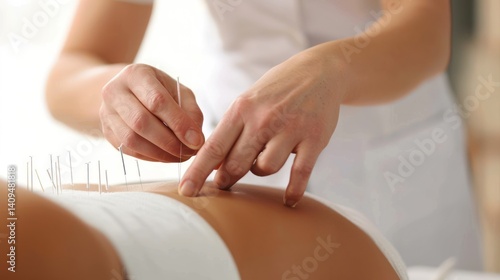 Wallpaper Mural Acupuncturist performing a back treatment on a patient. minimalist, Torontodigital.ca