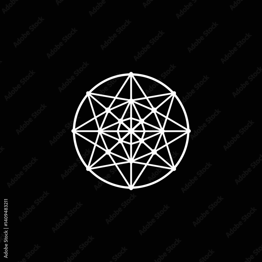 Geometric logo design in minimalist style on black background Geometric logo design in minimalist style on black background