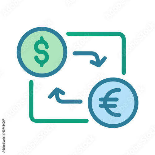 Money Exchange Icon Representing Currency Transfer