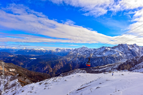 Obraz na płótnie Die Alpspitzbahn bei Garmisch-Partenkirchen (Bayern) w salonie