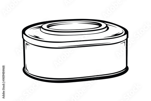 Round Food Tin Can Vector Illustration Isolated On White Ideal For Kitchen Designs And Product Mockups