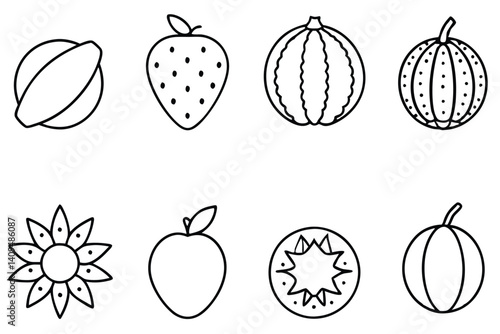 hala fruit line art creative and stylish depiction