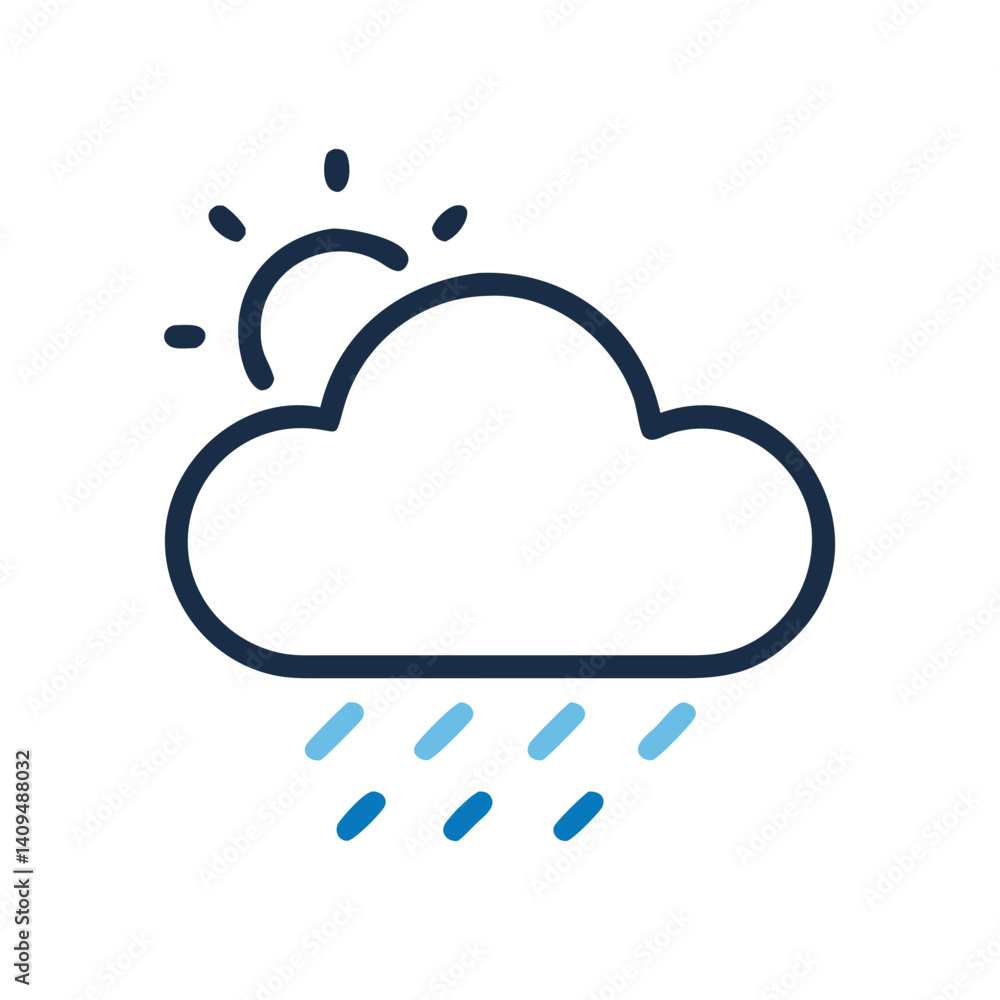 Rain Cloud Icon Representing Weather Condition Rain Cloud Icon Representing Weather Condition