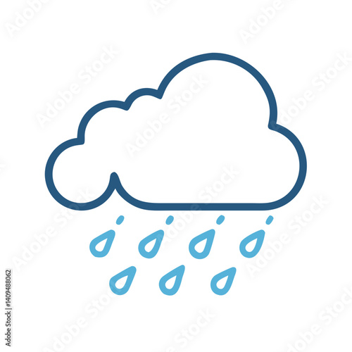 Rain Cloud Icon Representing Weather Condition