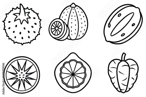 hala fruit line art fresh and organic fruit lines
