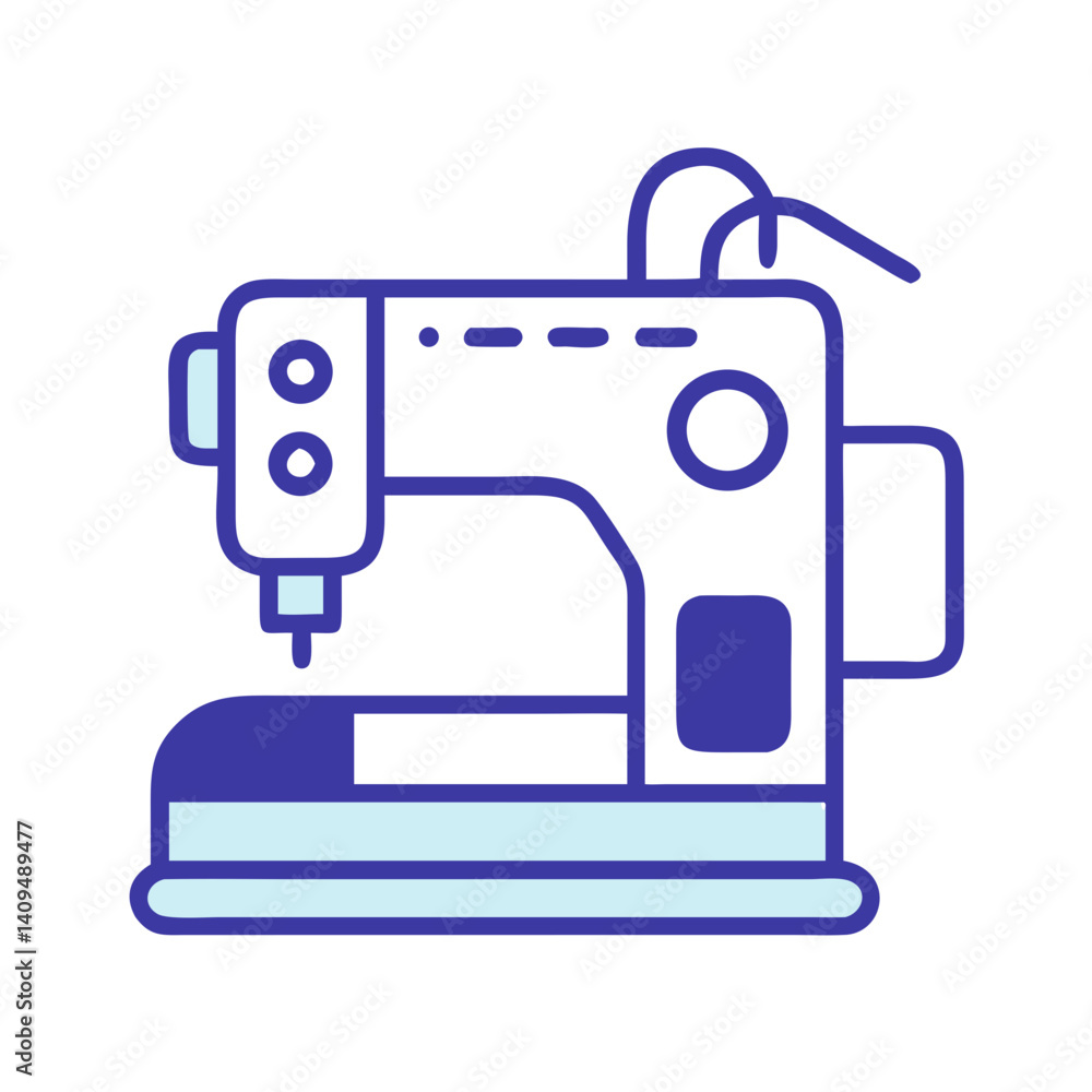 Sewing Machine Icon Representing Automated Stitching Sewing Machine Icon Representing Automated Stitching