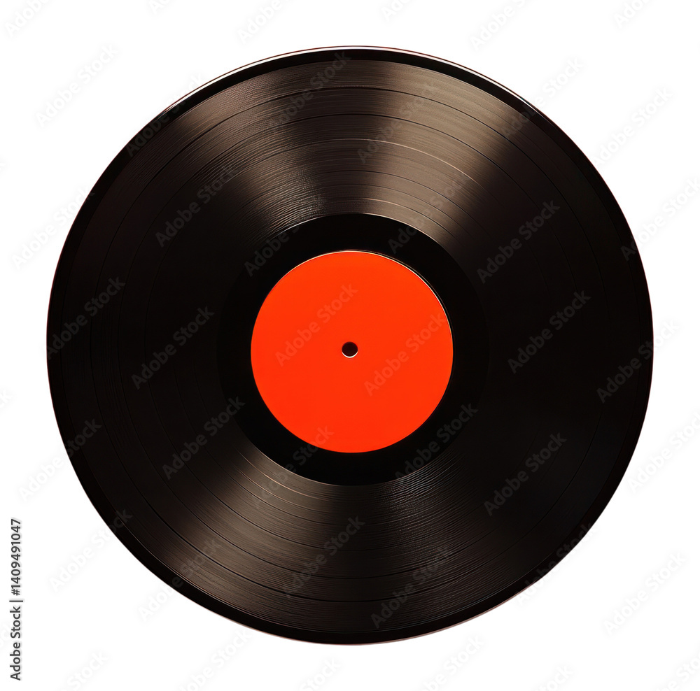 Obraz premium PNG Black vinyl record background orange wallpaper.