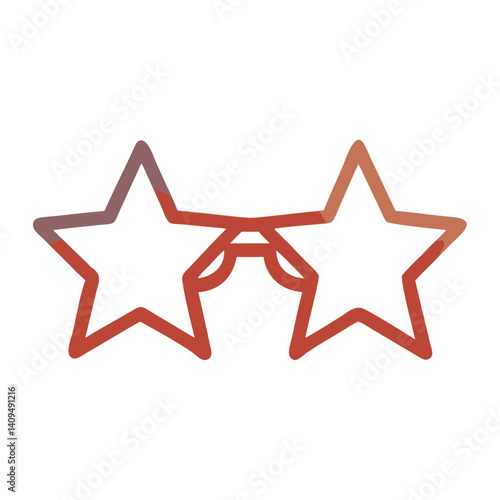 Star-Shaped Glasses Icon Representing Party Accessory