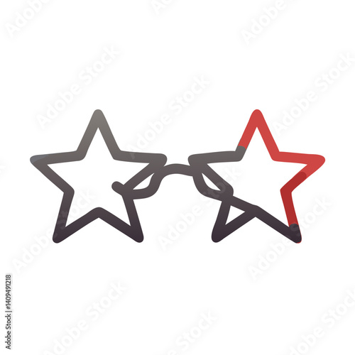 Star-Shaped Glasses Icon Representing Party Accessory