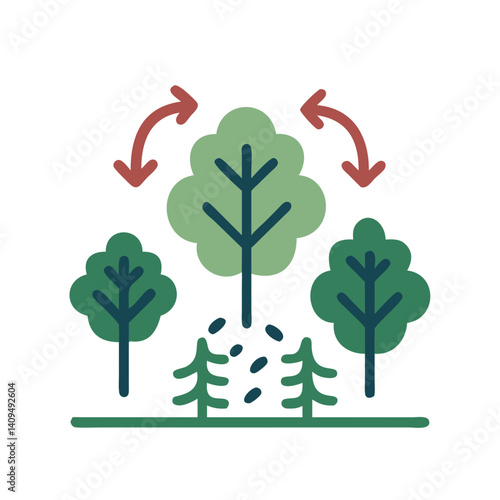 Tree Icon Representing Reforestation or Forest Conservation
