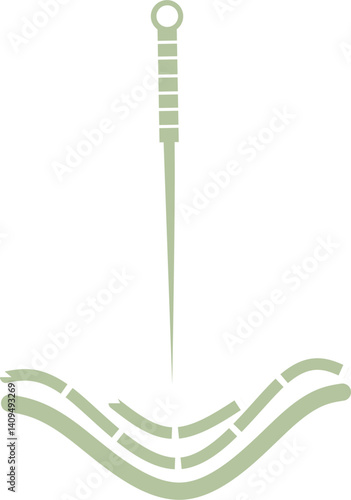 Acupuncture needle on skin icon vector. Perfect for logo or health education.	