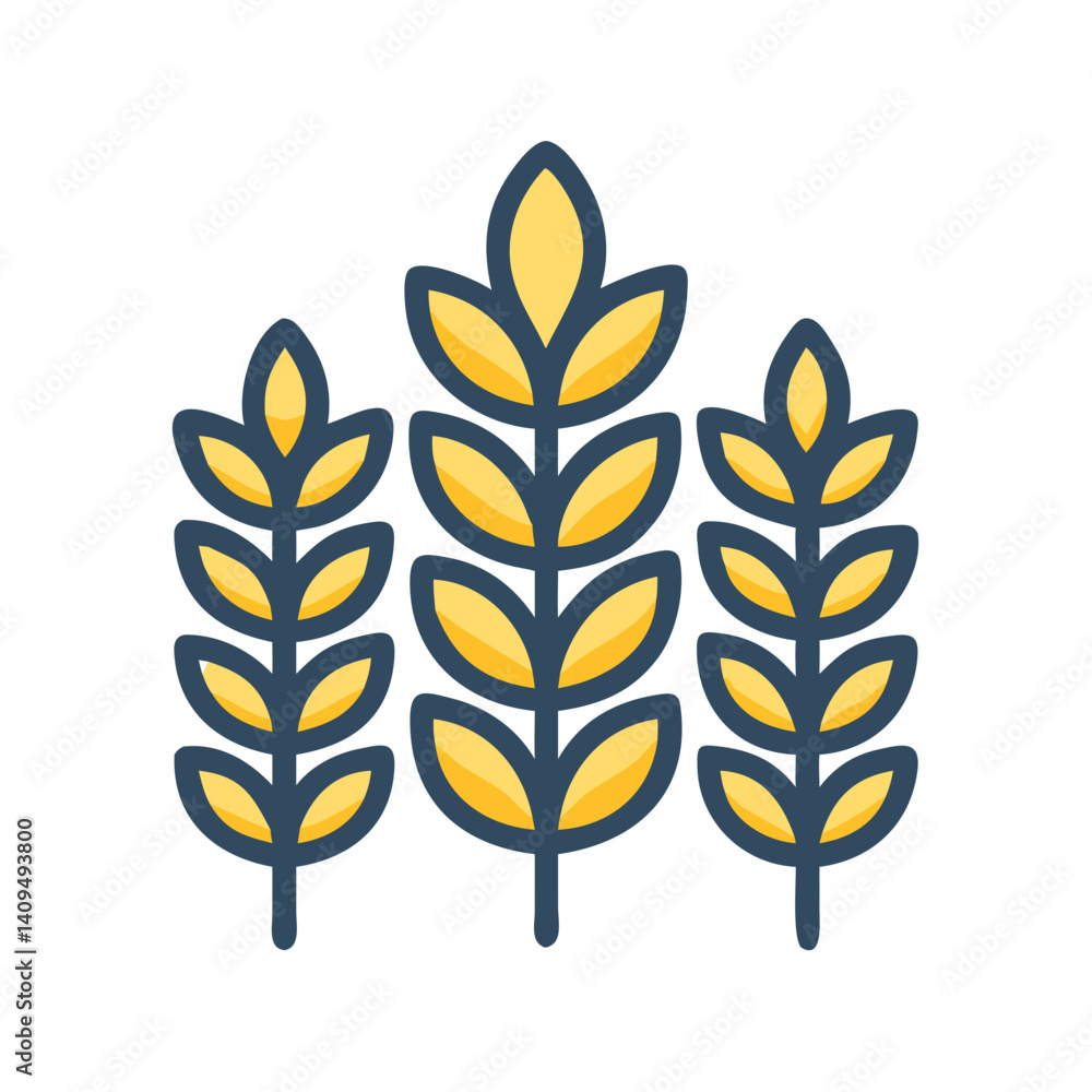 Fototapeta premium Wheat Icon Representing Agricultural Harvest
