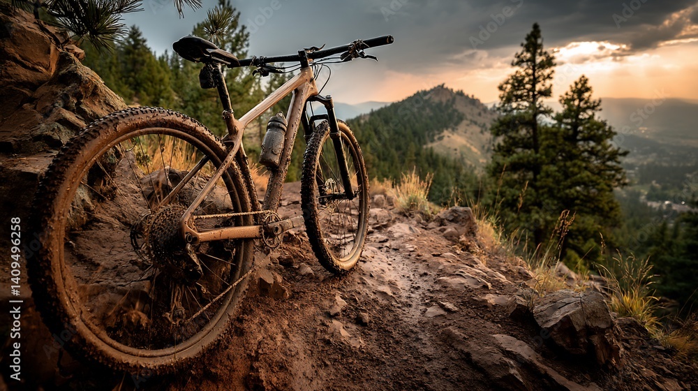 Fototapeta premium Mountain bike on scenic trail