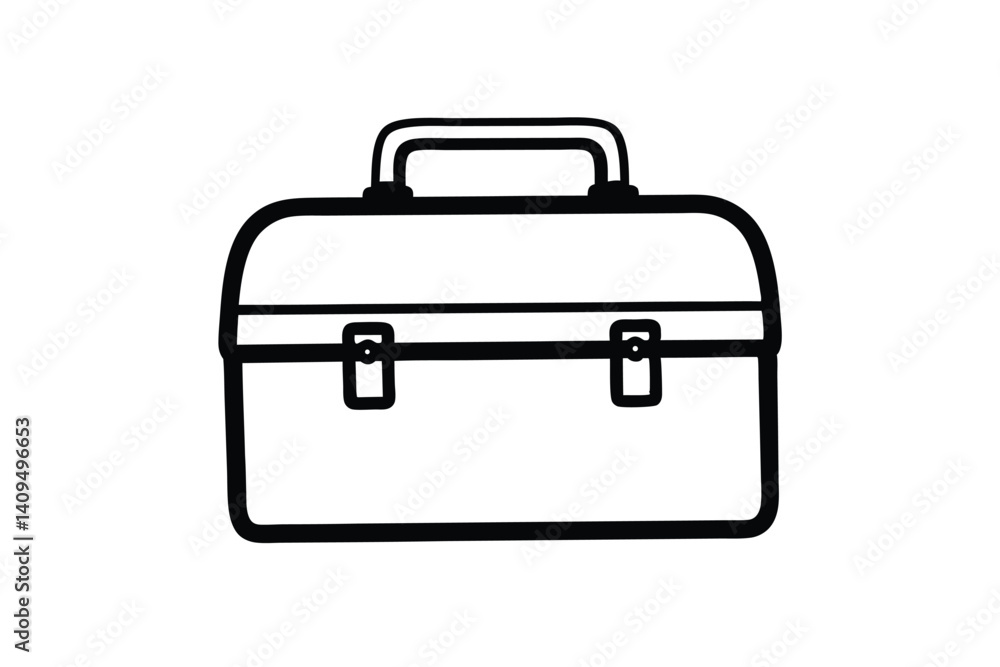 Graphic Toolbox Illustration Black And White Outline Simple Design Perfect For Diy And Craft Projects Isolated Graphic Toolbox Illustration Black And White Outline Simple Design Perfect For Diy And Craft Projects Isolated