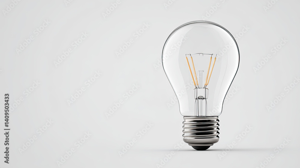 clear light bulb with metallic base shines brightly clear light bulb with metallic base shines brightly
