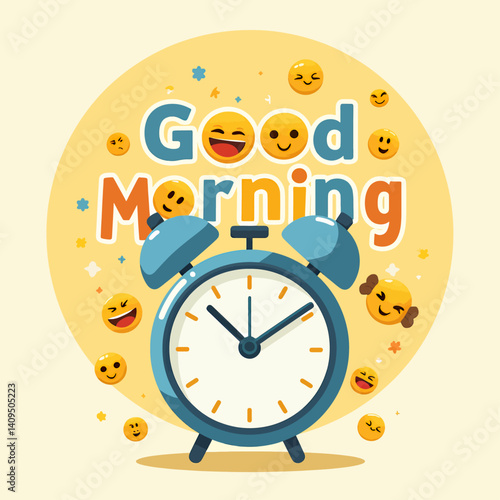 Good Morning Alarm Clock with Emoji Accents