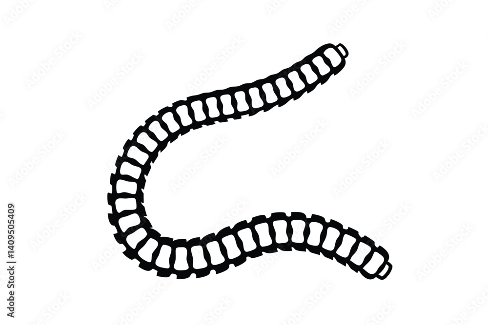 Black Silhouette Earthworm Illustration Simple Isolated Vector Graphic On White Background For Educational Materials And Nature Projects Black Silhouette Earthworm Illustration Simple Isolated Vector Graphic On White Background For Educational Materials And Nature Projects
