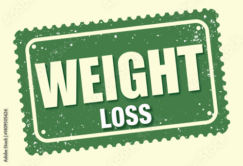 Green Weight Loss Stamp with White Text