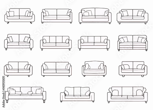 Sofa Outline Variations: Furniture Arrangement Options