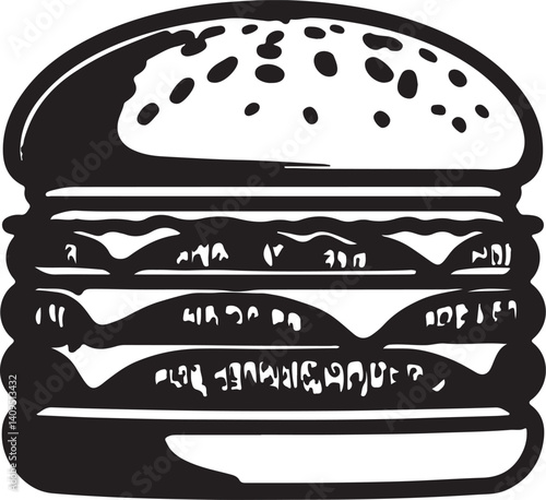 Bold Burger Silhouette , fast food 