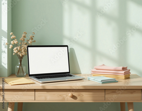 Wallpaper Mural Minimalist desk setup Torontodigital.ca