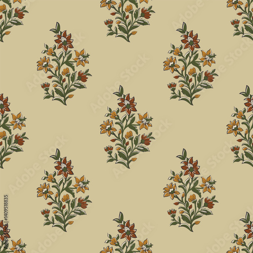 Floral Allover Seamless Repeat Pattern 