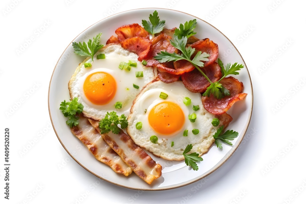 Delicious Fried Eggs with Bacon, Perfect for a Hearty Breakfast Delicious Fried Eggs with Bacon, Perfect for a Hearty Breakfast