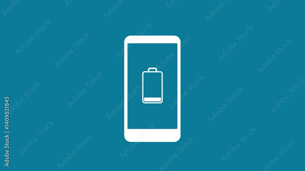 Mobile battery icon charging process animation intro. Smartphone charging. Mobile battery icon charging process animation intro. Smartphone charging.