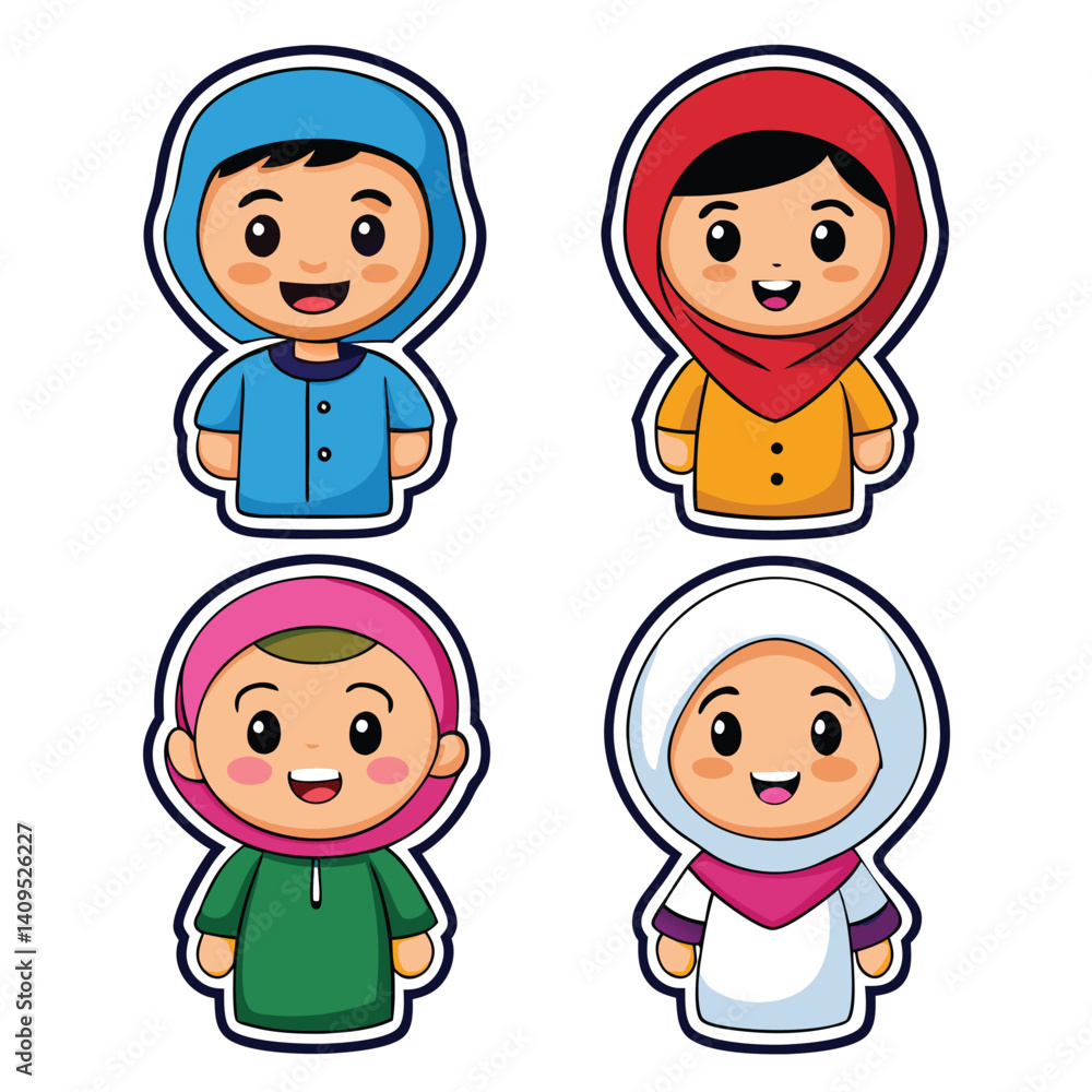 Cartoon Characters in Traditional Clothing Cartoon Characters in Traditional Clothing