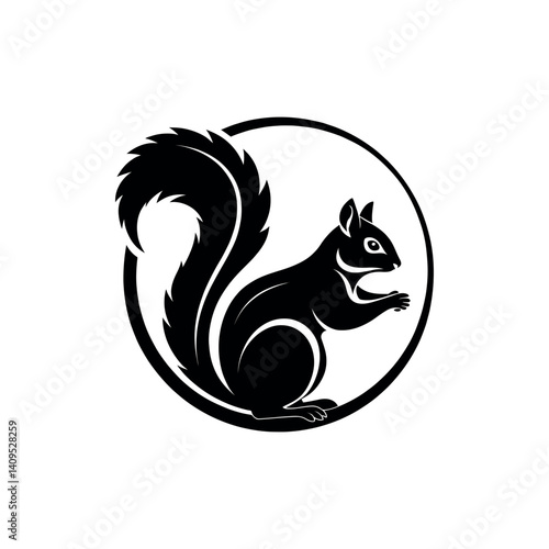 squirrel silhouette logo vector line art logo design
