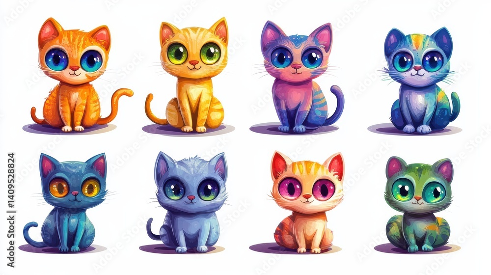 AI marketing solutions isolated cartoon vector illustrations set. Customer support, dynamic pricing, content recommendations, chatbot service, machine learning, CRM system vector cartoon. AI marketing solutions isolated cartoon vector illustrations set. Customer support, dynamic pricing, content recommendations, chatbot service, machine learning, CRM system vector cartoon.