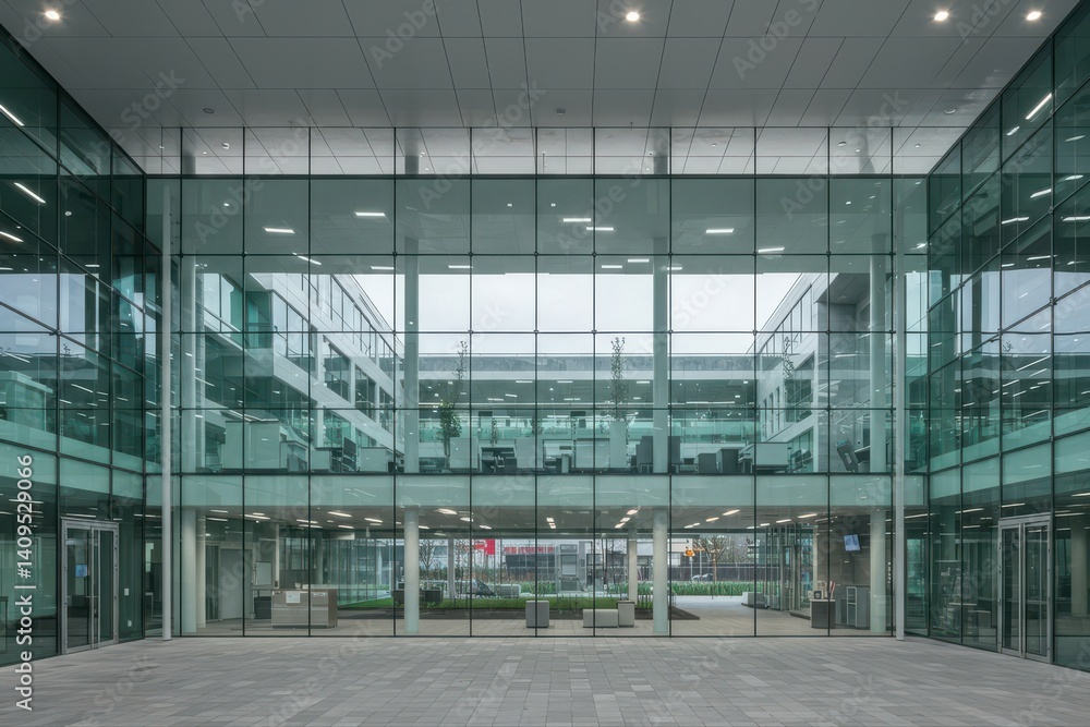 Modern Office Architecture Glass facade of a modern office building Modern Office Architecture Glass facade of a modern office building