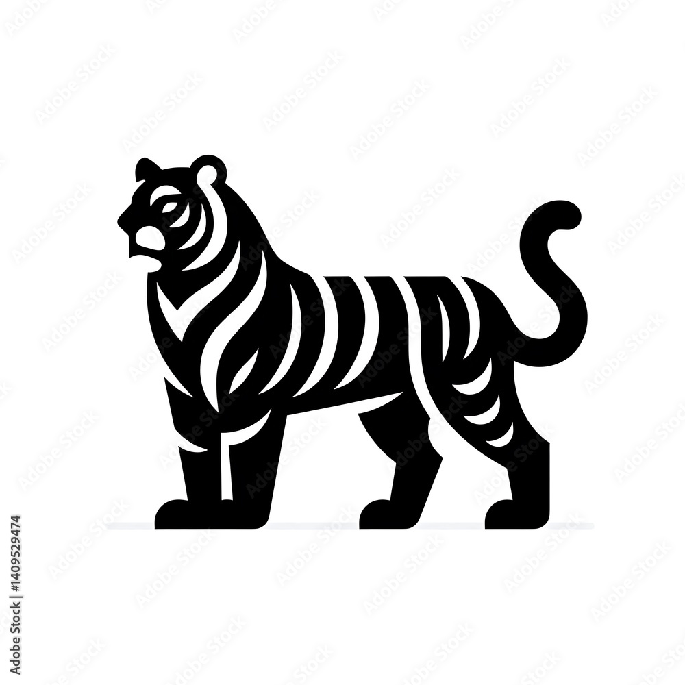 Naklejka premium Design full body of black silhouette isolated on white background