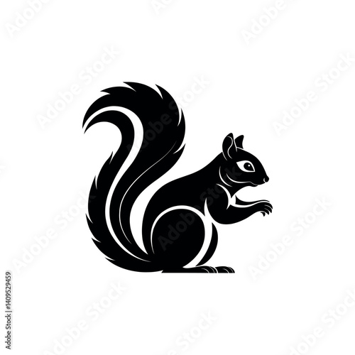 squirrel silhouette logo vector line art logo design
