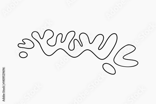 Random Shapes Organic Doodle Blobs. Outline 2d vector image. Sticker for social media. Backdrop.