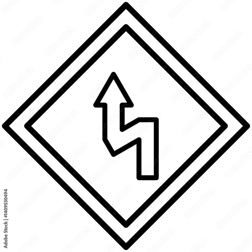 left-turn right-turn double traffic signs left-turn right-turn double traffic signs