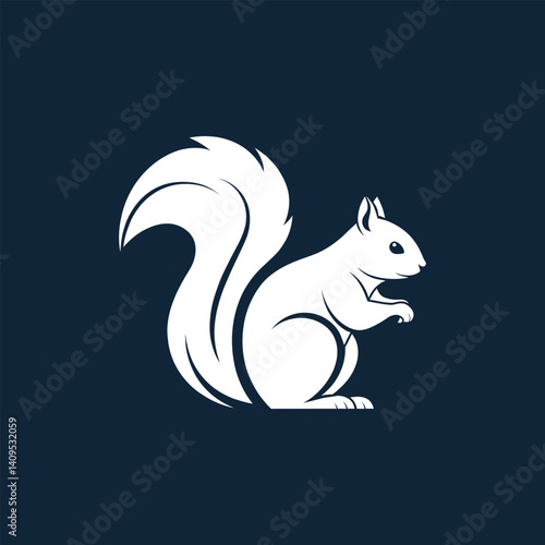 squirrel silhouette logo vector line art logo design
