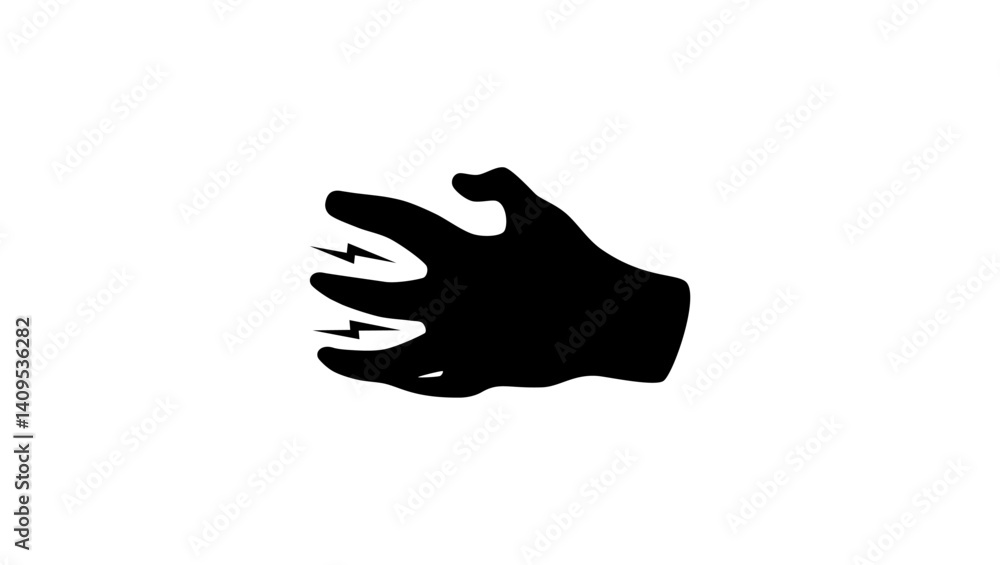 Dystonia symbol, black isolated silhouette Dystonia symbol, black isolated silhouette