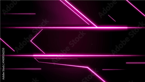 RGB Black abstract vertical banner set with pink and white lines, arrows and angles. Dark modern sporty bright futuristic horizontal abstract background