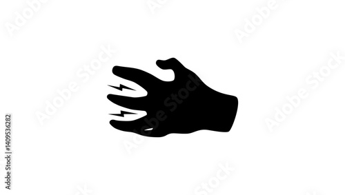Dystonia symbol, black isolated silhouette