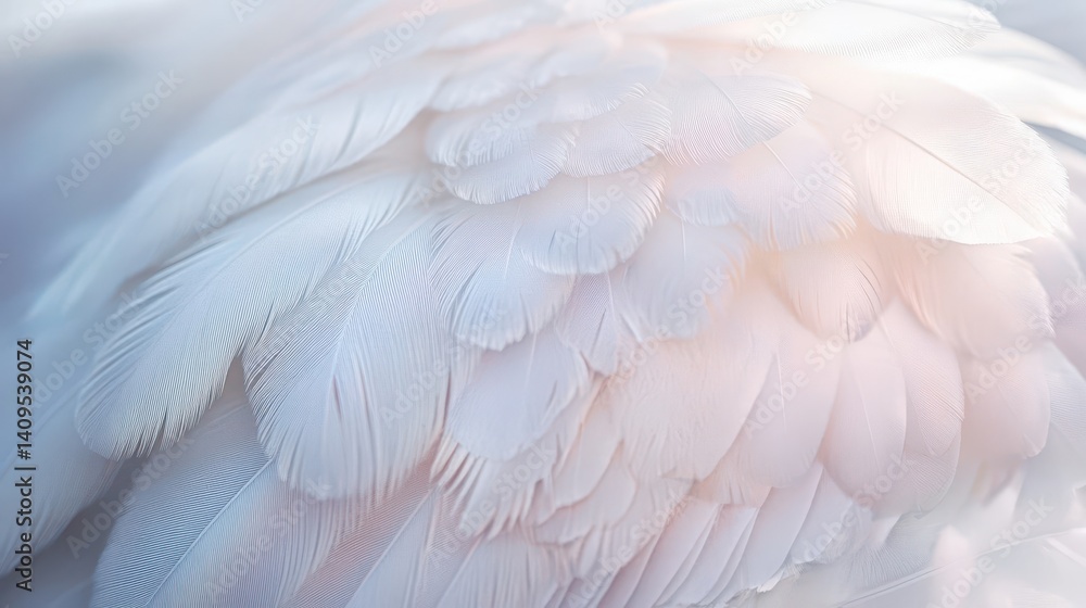 Obraz premium Delicate, soft white feathers in close-up.