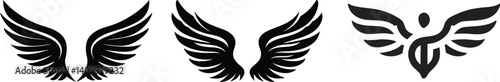 Stylized Wing Icon Set: Angelic and Minimalist Designs